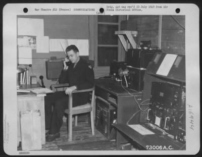 General > Communications Set-Up Of The 410Th Bomb Group At A 9Th Air Force Base In France.  7 March 1945.