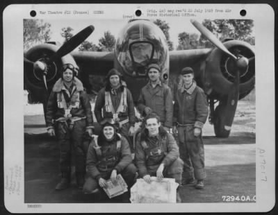 General > Major Tyler And Crew Of The 644Th Bomb Squadron, 410Th Bomb Group Pose Beside A Douglas A-20 Havoc At A 9Th Air Force Base In France.  7 October 1944.