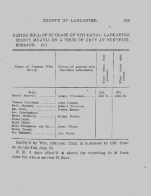 Volume VII > Ninth Battalion Lancaster County Militia.