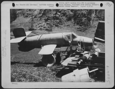 Consolidated > Pictures From Gen. Arnold'S Report German Weapons - The 'Viper' Had A Maximum Speed Of 620 Mph.  It Was A Piloted, Rocket-Propelled Missile, Designed To Attack Allied Aircraft With Cannon, Rockets, Or By Ramming.  The Pilot Could Eject Himself Mechanicall