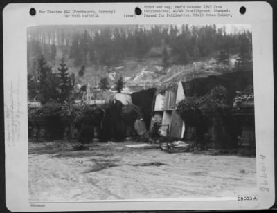 Consolidated > Tail Sections For V-2 Bombs Stored Outside The Underground Factory At Nordhausen, Germany, Where Both V-1 And V-2 Missiles Were Assembled.