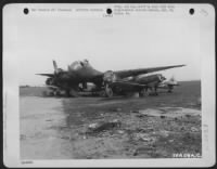 Damaged German Aircraft Left By Retreating Nazi Luftwaffe On An Airfield At Erfurt, Germany. - Page 1