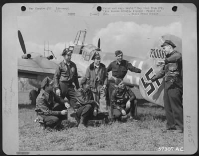 Consolidated > When This Group Moved East Of The Rhine To Their Seocnd German Airfield, Its 9Th Af Republic P-47 Thunderbolt Pilots Were Able To Examine At Close Range Many Enemy Aircraft Which They Had Previously Only Encountered In Combat.  More Than 15 German Airplan