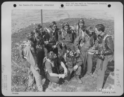 Consolidated > Fighter Pilots Of The 355Th Fighter Squadron, 354Th Fighter Group Being Briefed Before Taking Off On A Mission Over Enemy Territory.  German, 17 April 1945.