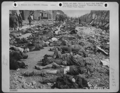Consolidated > A 9Th A.F. Photographer Accompanying Advance Elements Of Armor And Infantry Made This Picture At The Slave Labor Camp Near Nordhausen, Germany.  Hundreds Of Workers Were Systemactically Starved To Death.