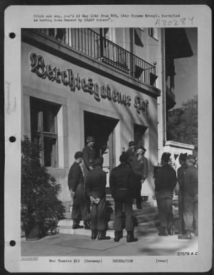 Thumbnail for Consolidated > Berchtesgaden, Germany -- Berchtesgaden Hof, A Most Elaborate Vacation Inn, Is Shown To The Gis By Lt. Louis H. Merz, Of The Bronx, Ny, Acting As A Guide Through The Bavarian Alps To Vacation-Minded 101St Airborne Division'S 327Th Glider Infantry Regiment