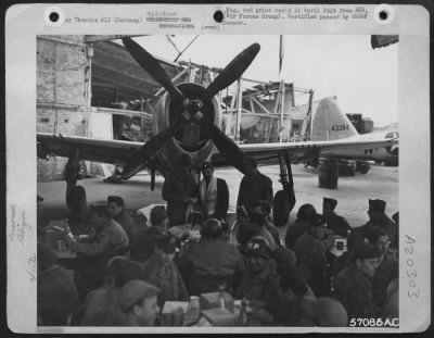 Consolidated > Grouped About A Republic P-47 Thunderbolt Fighter-Bomber, Jewish Soldiers Of Colonel Ray J. Stecker'S 365Th Group Participate In A Public Passover And Sedar Service, One Of The First To Be Held In Germany Since 1938, At A 9Th Af Fighter-Bomber Base In Rei