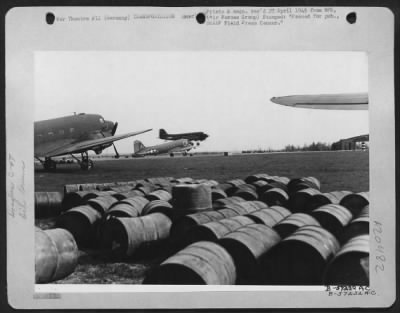 Consolidated > Germany -- Mission Completed.  The Supplies Are Delivered.  The Job Is Done, But There Is No Waiting Around As The Douglas C-47 Take Off To Gather Up More Supplies.