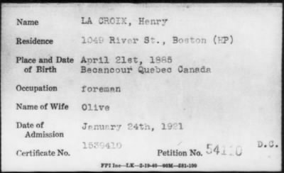 1901 > LA CROIX, Henry