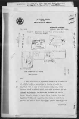 Thumbnail for Government: Recognition, Constitution, Citizenship, Political Rights, Territories, Civil Service, Foreign Agents, Flag, Passports And Visas > 861.01/1991-861.01B/20