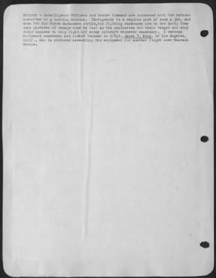 Thumbnail for Consolidated > England - Intelligence Officers And Bomber Command Are Concerned With The  Before-And-After Of A Bombing Mission.  Photography Is A Regular Part Of Such A Job, And When 9Th Air Force Marauders Strike, The Fighting Cameramen Are On The Spot; They Take Pict