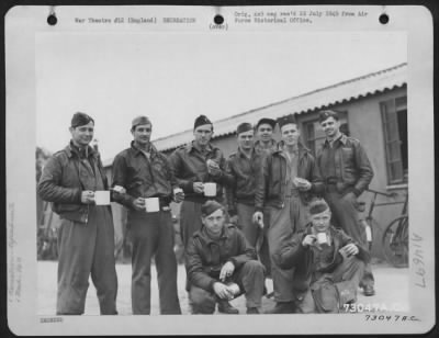 Consolidated > Crew Of The 96Th Bomb Group Enjoy Coffee And Doughnuts After Returning From A Mission Over Enemy Territory.  England, 4 July 1943.