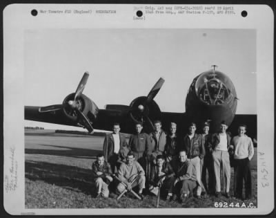 Consolidated > Officers Of The 353Rd Fighter Group, Who Make Up The Officers' Baseball Team, Pose In Front Of Their Boeing B-17 "The Ole Man" At An Airbase In England, 30 July 1945.