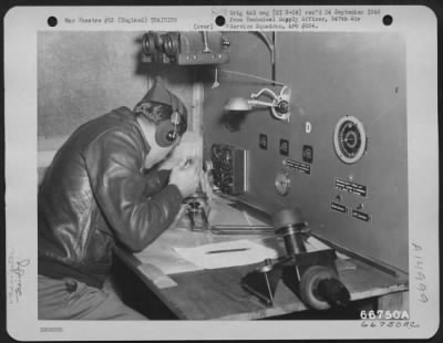 Thumbnail for Consolidated > Navigator At Work On Problem In Navigation Department Of The School At 2900 Combat Crew Replacement Center In England.  25 October 1943.