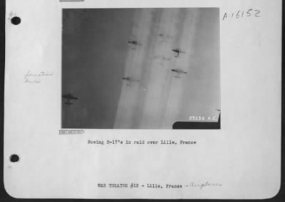 Thumbnail for Boeing > Boeing b-17's in raid over Lille, France.