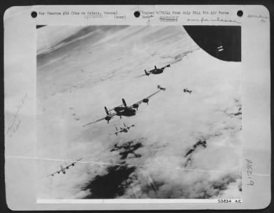 Thumbnail for Consolidated > Consolidated B-24 Liberators encountered accurate flak over Pas de Calais, France.