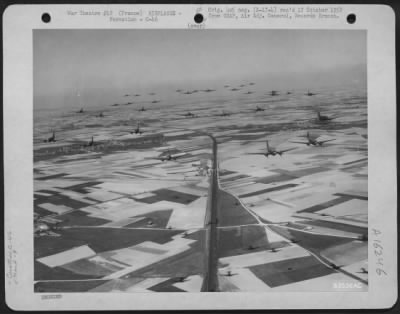 Thumbnail for Douglas > Curtiss C-46 Commandos Of The 9Th Troop Carrier Command Hold Their Formation As They Wing Their Way Over France.  20 March 1945.