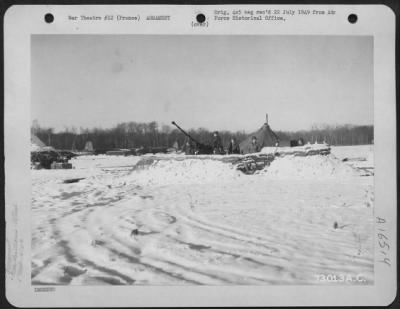 Thumbnail for General > Anti-Aircraft Gun Emplacement At A 410Th Bomb Group Base In France.  22 January 1945.