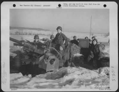 Thumbnail for General > Anti-Aircraft Gun Emplacement At A 410Th Bomb Group Base In France.  22 January 1945.