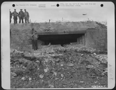 Thumbnail for General > German Military Installations At Normandy Beach, France.  Taken 22 June 1944.