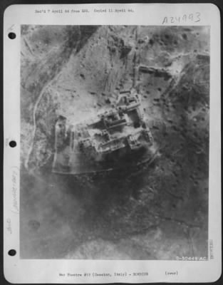 Consolidated > Bare walls and rubble was all that was left of the Benedictine monastery on Monte Cassino after the B-17's of the 15th AF hit this German stronghold.