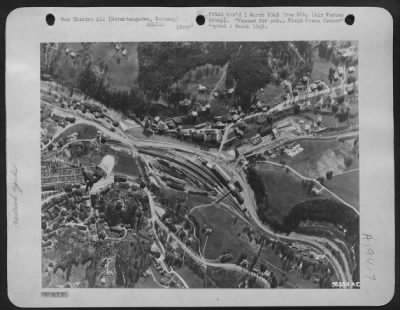 Thumbnail for Consolidated > The rail yards at Berchtesgaden, Germany, four miles from Hitler's retreat, were attacked by a flight of seven rocket-carrying Republic P-47 Thunderbombers of the 12th AF. The flight was not briefed for this target, the attack being made as part of a