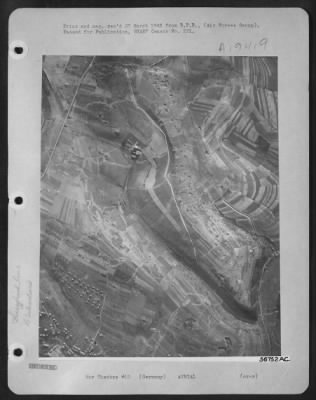 Consolidated > The Siegfried Line near Zweibrucken through which the assaulting 7th Army must pass in its drive into the Saar Palatinate. This aerial photograph, taken from a 1st Tac. Air Force Martin B-26 Marauder before the medium bombers carpeted the area with