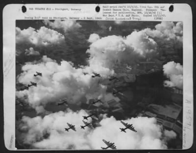 Boeing > Boeing B-17 raid on Stuttgart, Germany, 6 Sept. 1943.