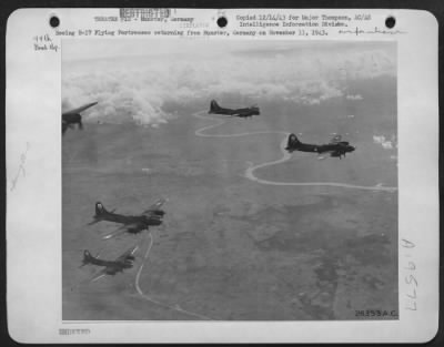 Thumbnail for Boeing > Boeing B-17 Flying Fortresses returning from Munster, Germany on November 11, 1943.