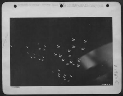 Thumbnail for Boeing > WHAT THE NAZIS SEE-This is a picture of U.S. 8th Air Force heavy bombers in formation high over Germany during their daylight assault on Cologne, 5 Oct 44.