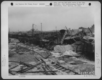 Thumbnail for Consolidated > Bomb damage to Ostiense railroad yards at Rome, Italy.