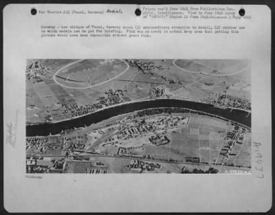 Consolidated > Germany - Low Level Oblique Of Wesel, Germany Shows (1) Extraordinary Attention To Deatil (2) Another Use To Which Models Can Be Put For Briefing.  Flak Was So Heavy In Actual Drop Area That Getting This Picture Would Have Been Impossible Without Great Ri