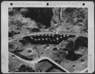 Thumbnail for Consolidated > Bomb Damage To Bucine Viaduct, Italy, After An Attack By Planes Of The 15Th Air Force.