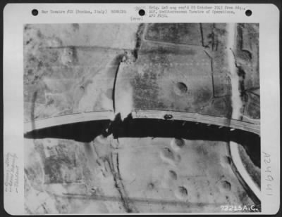 Thumbnail for Consolidated > Bomb Damage To Bucine Viaduct, Italy, After An Attack By Planes Of The 15Th Air Force.