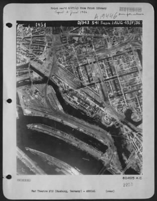 Thumbnail for Consolidated > Aerial View Of Hamburg, Germany Taken 1 Aug 43.  See Prints #4048, 50, 51, 52, 56, 57)