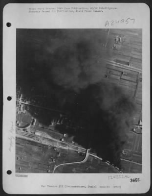 Consolidated > Two And A Half Hours After An Attack By Desert Air Force Spitfires, Flame Is Still Consuming Cars Of A German Supply Train At Camposampiero, North Of Padua. The Campaign Against Nazi Transportation Systems In Italy Is A Major Assignment Of The Desert Air