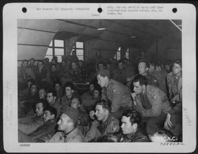General > Preparation For The Invasion Of France - Members Of The 439Th Troop Carrier Group Are Shown At A Briefing Prior To Take Off On A Mission From An Air Base Somewhere In England.  4 June 1944.