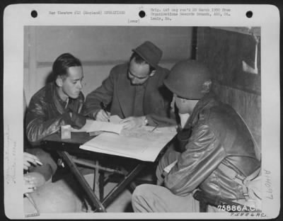 Thumbnail for General > Preparation For The Invasion Of France - Members Of The 439Th Troop Carrier Group Being Interrogated After Returning From A Mission Over Enemy Territory.  England.  4 June 1944.