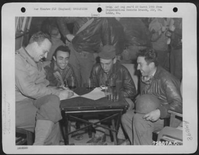 Thumbnail for General > Preparation For The Invasion Of France - Members Of The 439Th Troop Carrier Group Being Interrogated After Returning From A Mission Over Enemy Territory.  England.  4 June 1944.