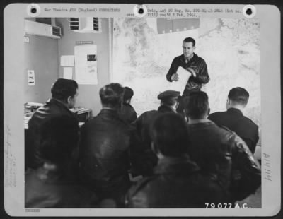 General > Colonel Edward J. Timberlake, Commanding Officer Of The 93Rd Bomb Group, Hardwick, England Briefs The Combat Crews Just Before Their Take-Off On Another Mission Over Enemy Territory. April 1943.