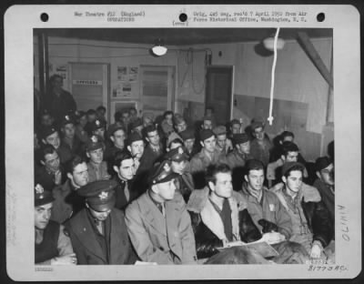 Thumbnail for General > Crew Members Of The 754Th Bomb Squadron, 458Th Bomb Group Attend A Briefing Prior To Another Bombing Mission Against German Targets.