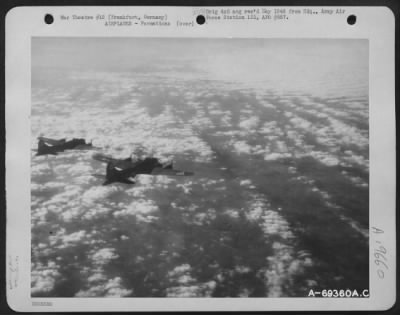 Boeing > Flying High Above The Clouds, Boeing B-17 Flying Fortresses Of The 91St Bomb Group Wing Their Way To Bomb Enemy Installations In Frankfurt, Germany.  29 January 1944.