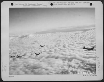 Thumbnail for Boeing > Boeing B-17 Flying Fortresses Of The 91St Bomb Group Approach Their Target At Osnabruck, Germany, For Another Destructive Raid On Nazi Installations On 22 Dec. 1943.