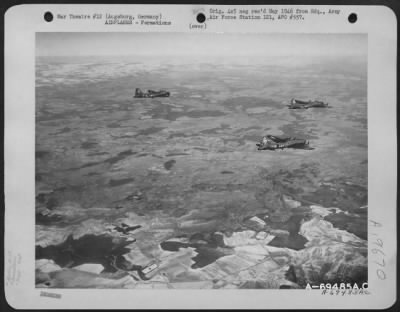 Boeing > Formation Of Boeing B-17 Flying Fortresses Of The 91St Bomb Group Drone Steadily Through The Sky Towards Their Target - An Enemy Installation In Augsburg, Germany - During A Raid On 25 Feb 1944.