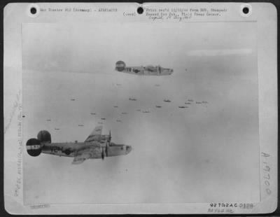 Consolidated > Consolidated B-24 Liberators Of The U.S. 8Th Af May Be Seen In This Formation, Made During The Greatest Attack Of The Air War To Date.  This Mission Was Carried Out By A Force Of 1600 Heavies, Against Hanau And Other Rail Centers In Western Germany, Monda