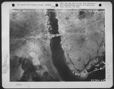 Consolidated > Before - Aerial View Of A Railroad Bridge Near Incisa, Italy, Prior To An Attack By North American B-25 Mitchells Of The 320Th Bomb Group, 12Th Air Force, On 9 May 1944.     (See Print 51286 Ac For Photograph Taken During Bombing.)