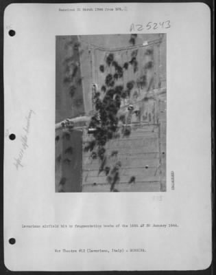 Consolidated > Lavariano Airfield Hit By Fragmentation Bombs Of The 15Th Af 30 January 1944.