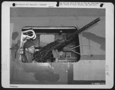 General > Gunner Of The 92Nd Bomb Group Behind Wind Screen For Gunner'S Window.  England, 23 December 1943.