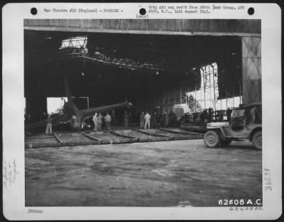 Greatashfield > Bomb Damage To Hangar On Aaf Base, 385Th Bomb Group, England, After German Attack.