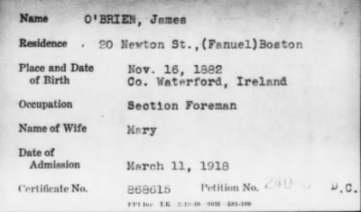 1918 > O'BRIEN, James